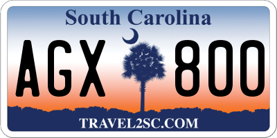 SC license plate AGX800