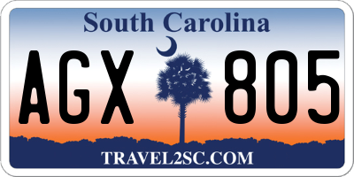 SC license plate AGX805