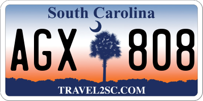 SC license plate AGX808