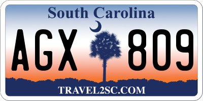 SC license plate AGX809