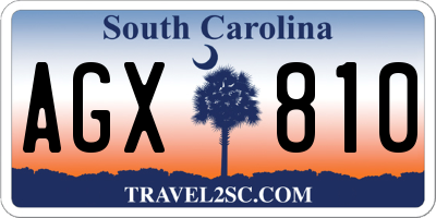 SC license plate AGX810