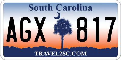 SC license plate AGX817