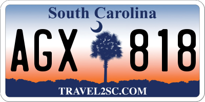 SC license plate AGX818