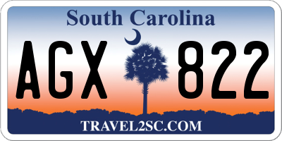 SC license plate AGX822