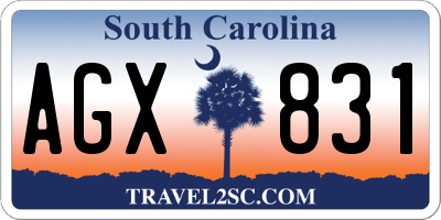 SC license plate AGX831