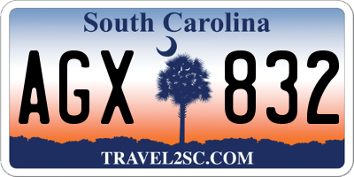 SC license plate AGX832