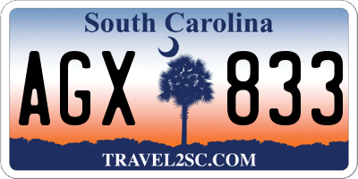 SC license plate AGX833
