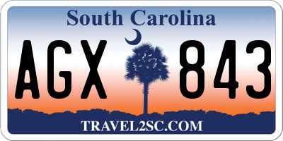 SC license plate AGX843
