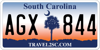 SC license plate AGX844