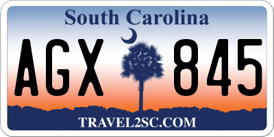 SC license plate AGX845