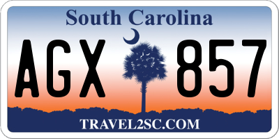 SC license plate AGX857