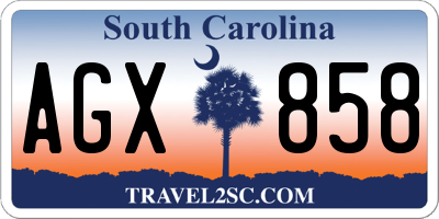 SC license plate AGX858