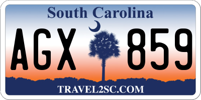 SC license plate AGX859