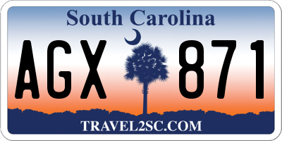 SC license plate AGX871