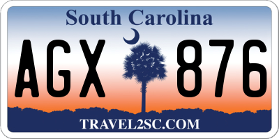 SC license plate AGX876