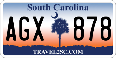 SC license plate AGX878