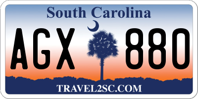 SC license plate AGX880