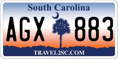 SC license plate AGX883