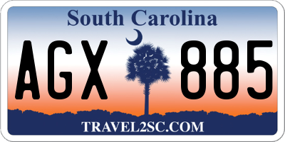 SC license plate AGX885