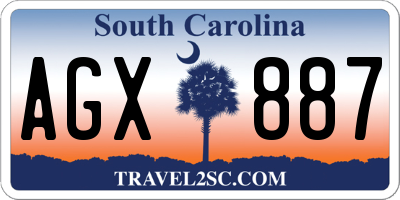 SC license plate AGX887