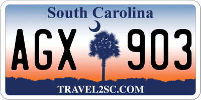 SC license plate AGX903