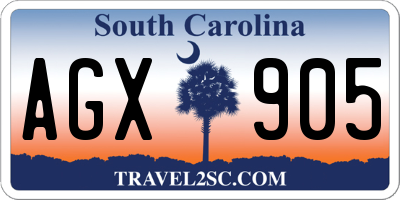 SC license plate AGX905