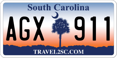 SC license plate AGX911