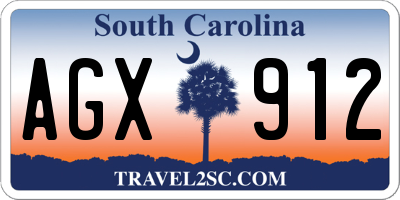 SC license plate AGX912