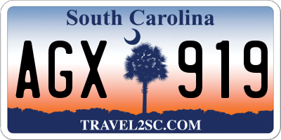 SC license plate AGX919