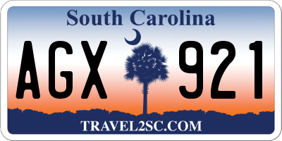 SC license plate AGX921