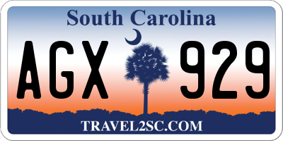 SC license plate AGX929