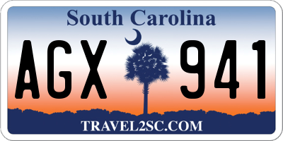 SC license plate AGX941