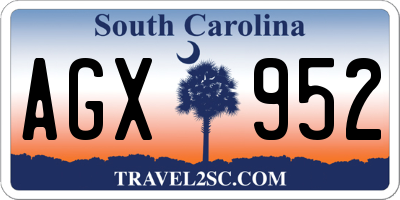SC license plate AGX952