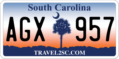 SC license plate AGX957