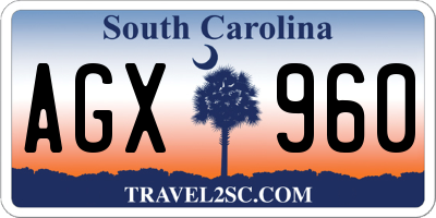 SC license plate AGX960