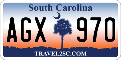SC license plate AGX970