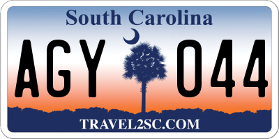 SC license plate AGY044
