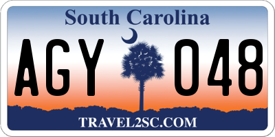 SC license plate AGY048