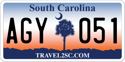 SC license plate AGY051