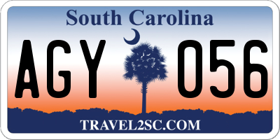 SC license plate AGY056