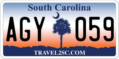 SC license plate AGY059