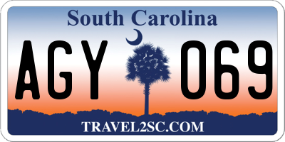 SC license plate AGY069