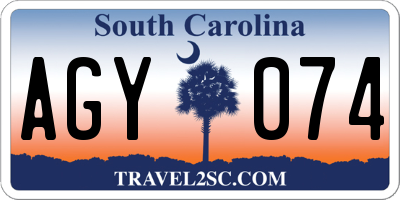 SC license plate AGY074