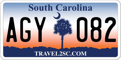 SC license plate AGY082