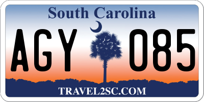 SC license plate AGY085