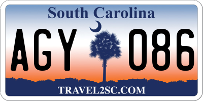 SC license plate AGY086