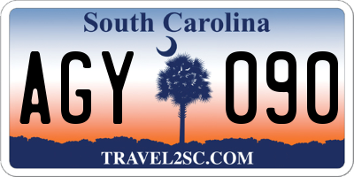SC license plate AGY090