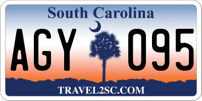 SC license plate AGY095