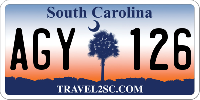 SC license plate AGY126