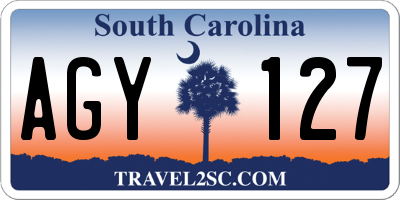SC license plate AGY127